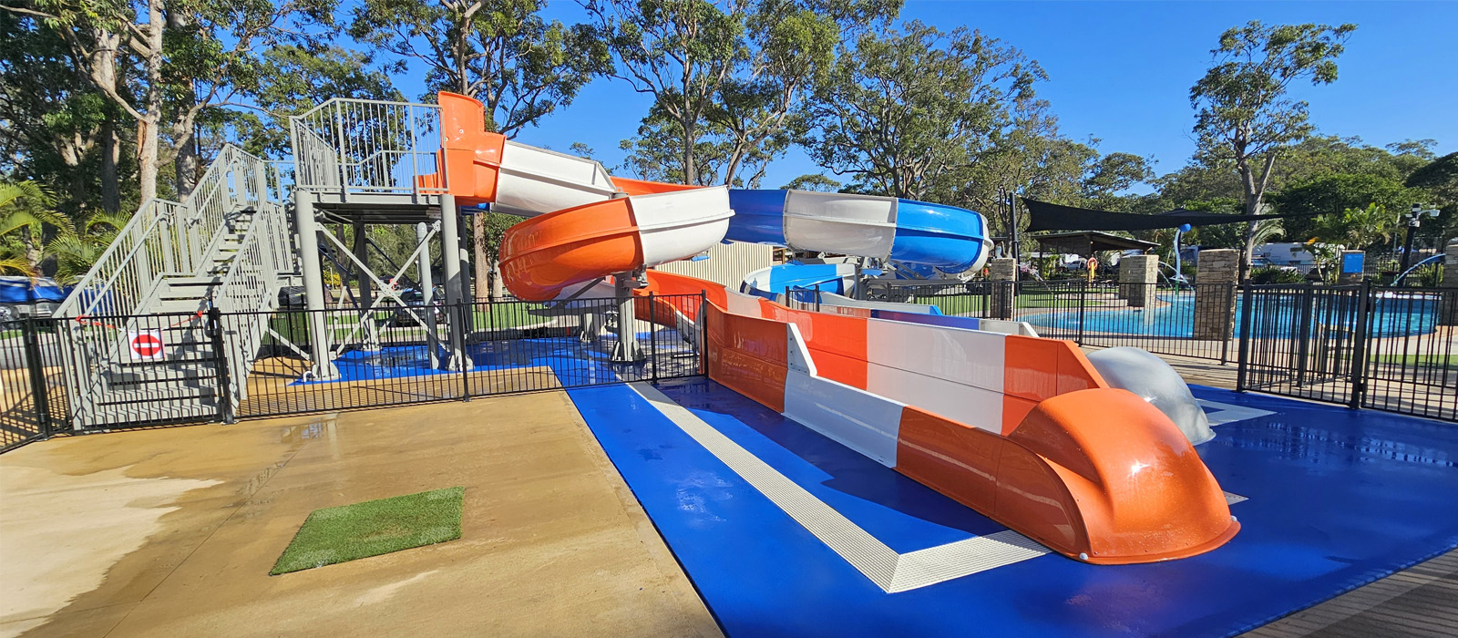 NRMA OCean Beach Resort Water Slides Swimplex Aquatics Polin