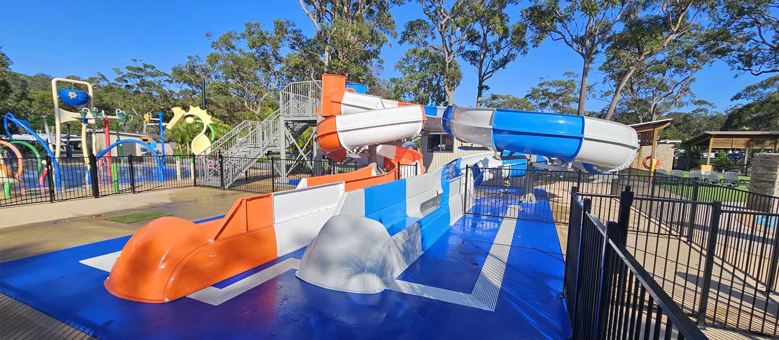 NRMA OCean Beach Resort Water Slides Swimplex Aquatics Polin
