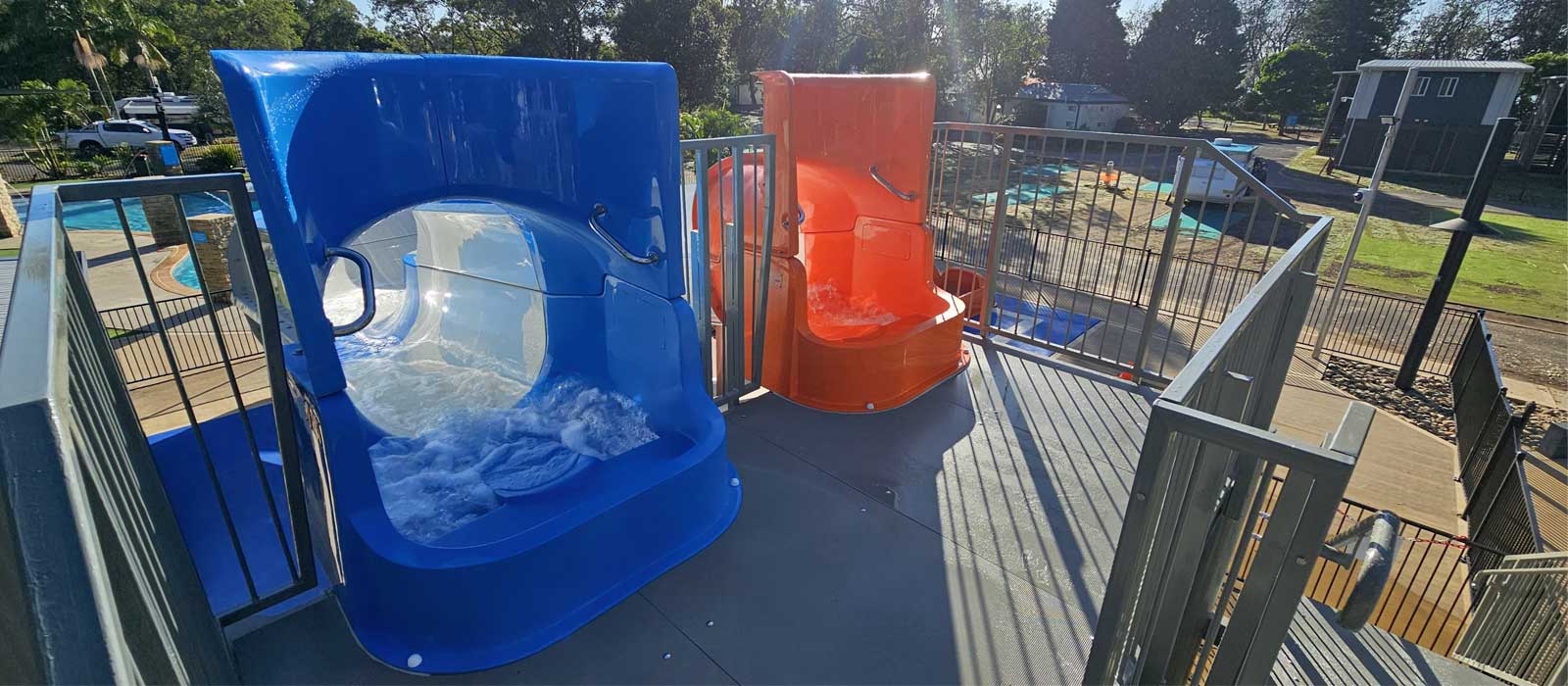 NRMA OCean Beach Resort Water Slides Swimplex Aquatics Polin